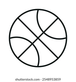 Basketball ball line icon editable stroke vector clipart