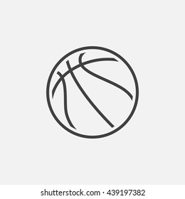 basketball ball line icon, outline vector sign, linear pictogram isolated on white. Symbol, logo illustration