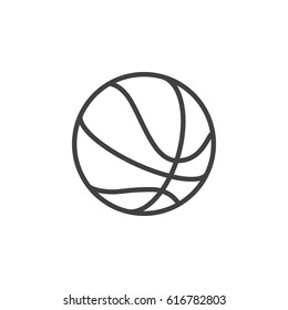 Basketball ball line icon, outline vector sign, linear style pictogram isolated on white. Symbol, logo illustration. Editable stroke. Pixel perfect