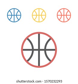 Basketball ball line icon. Vector signs for web graphics