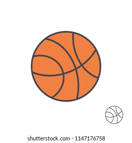 Basketball ball. line style. isolated on white background