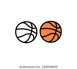 Basketball ball logo design. Rubber ball, sports equipment symbol vector design and illustration.
