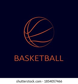 Basketball ball logotype for apps and websites. Vector illustration.