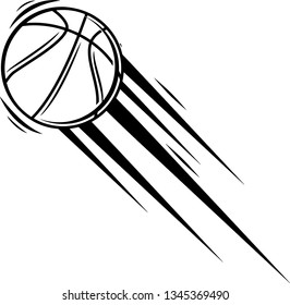 Basketball Ball Motion Moving Effect With Speed Line Trails