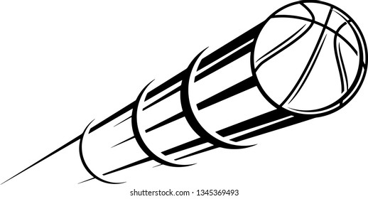 Basketball Ball Motion Moving Effect With Speed Line Trails