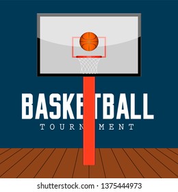 Basketball ball and net image. Vector illustration design