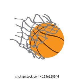Basketball ball with a net. Vector illustration design