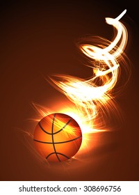 Basketball ball on fire