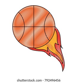Basketball ball on fire