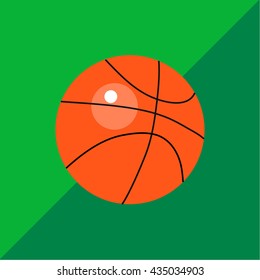 Basketball ball on a two-tone background. Picture style flat