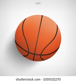 Basketball ball on white background. Vector illustration.