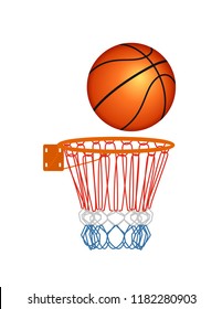 Basketball ball on white background