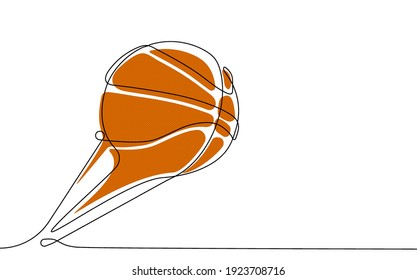 Basketball in einer durchgehenden Linie. Teamsport, aktiver Lebensstil. Hintergrund für Sportwettkämpfe. Vektorgrafik