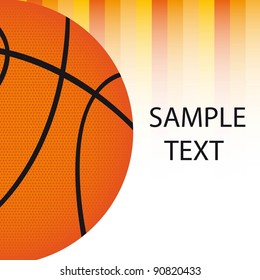 basketball ball with orange lines close up vector illustration