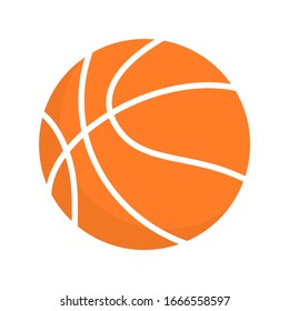 Basketball ball orange vector icon clipart. Basketball team game sport equipment.