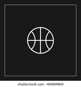 Basketball Ball Outline Icon. Basketball Ball Vector Illustration