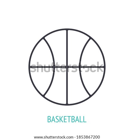 Basketball ball outline icon. Vector illustration. Sports equipment. Inventory for athletic game. Training symbol. Thin line pictogram for user interface. Isolated white background