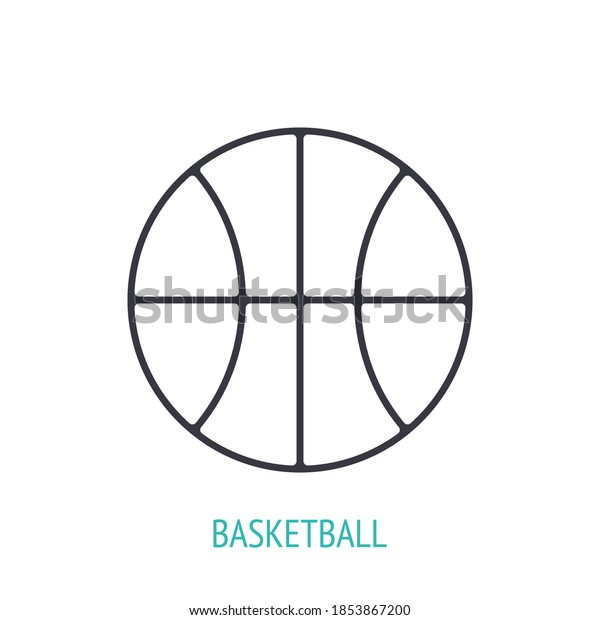 Basketball Ball Outline Icon Vector Illustration Stock Vector (Royalty