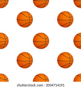 Basketball ball pattern on white background. Vector illustration.