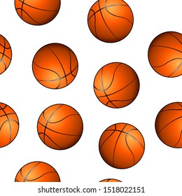 Basketball ball pattern realistic gradient. Vector illustration eps10 isolated
