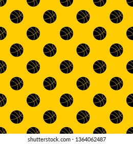 Basketball ball pattern seamless vector repeat geometric yellow for any design