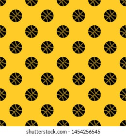 Basketball ball pattern seamless vector repeat geometric yellow for any design