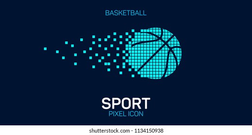 Basketball ball pixel icon