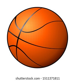 Basketball ball realistic orange simple flat vector icon illustration isolated eps10