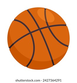 Basketball ball. Realistic sport ball vector illustration isolated on transparent background