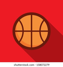 Basketball ball retro poster, sport and recreation concept