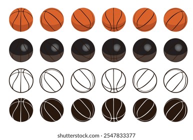 Basketball Ball Rolling 3D Animation Flat Deisgn