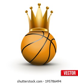 Basketball ball with royal crown.