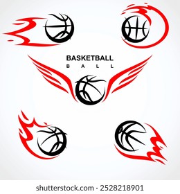 Basketball ball set. Collection icons basketball. Vector