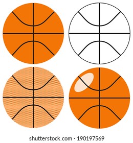 Basketball ball set isolated on a white background. Vector illustration.