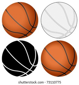 Basketball ball set isolated on a white background. Vector illustration.