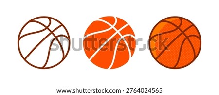 Basketball ball set. Isolated basketball ball on white background