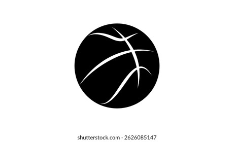 Basketball ball  shape, black isolated silhouette