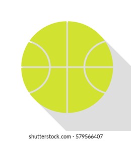 Basketball ball sign illustration. Pear icon with flat style shadow path.