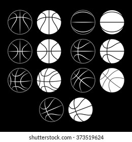 Basketball Ball Silhouette On Black Background Stock Vector (Royalty ...