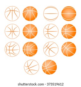 basketball, ball silhouette on a white background
