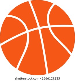 Basketball ball simplified image. Vector illustration with transparent background.