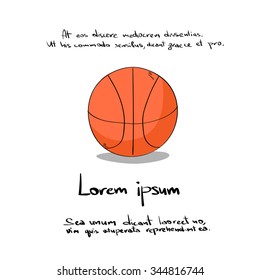 Basketball Ball Sketch Hands Draw Icon Line Logo Vector Illustration
