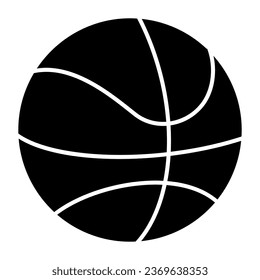 Basketball Ball solide Symbol. Sportgeräte, Vektorgrafik einzeln auf Weiß. Game Glyph Design, entwickelt für Web und App. EPS10