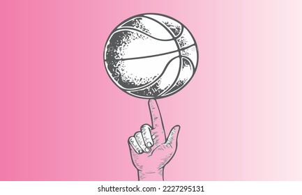 basketball ball spinning finger wallpaper