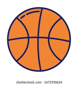 basketball ball sport, line and fill style icon vector illustration design