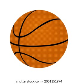 Basketball ball for sports on a white background. Can be used in applications or for printing on T-shirts. Vector.