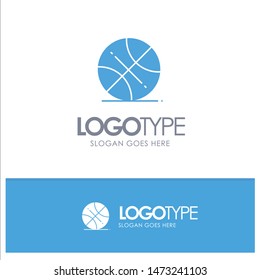 Basketball, Ball, Sports, Usa Blue Solid Logo with place for tagline