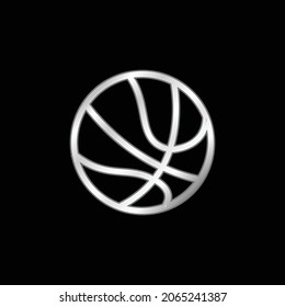 Basketball Ball Variant silver plated metallic icon