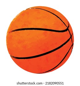 Vector de baloncesto arte de vectores de baloncesto Ilustración deportiva sobre fondo blanco Imagen de juegos al aire libre Dibujo estilo retro Imagen de color de agua para tarjetas de felicitación de logotipo y diseño