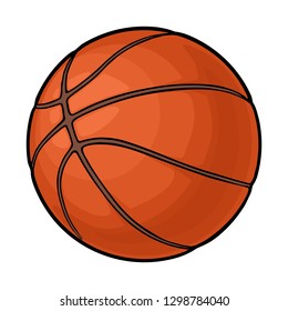 Basketball ball. Vector color illustration. Isolated on white background. Hand drawn design element for label and poster